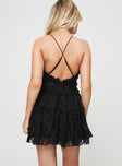 Princess Polly Plunger  Hollander Mini Dress Black