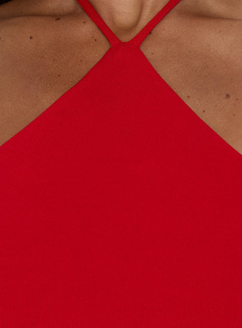 Kylianne Arrowneck Playsuit Red