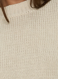 Harmony Ballonärmel-Strickpullover Beige