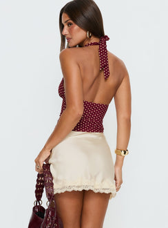 Brandey Lace Mini Skirt Cream