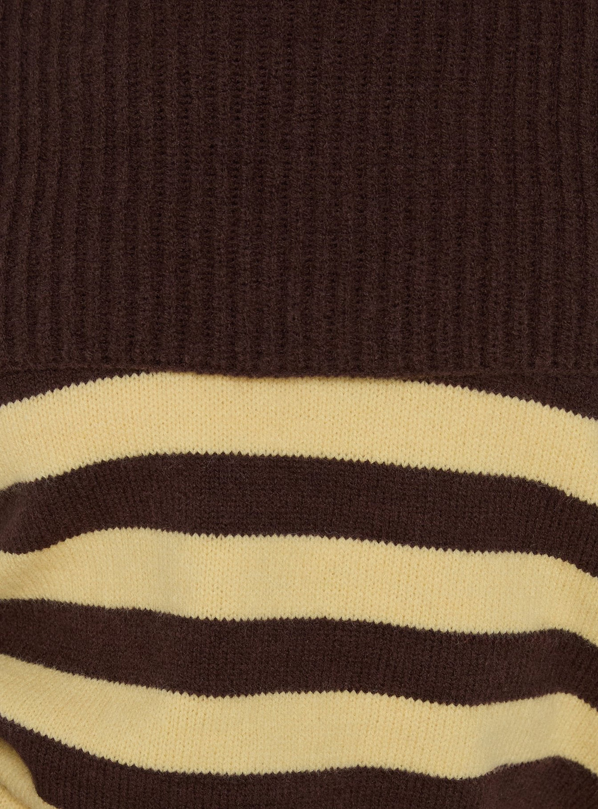 Next Page Foldover Long Sleeve Knit Jumper Brown / Yellow Stripe