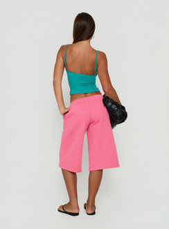 Tynen Baggy Longline Sweatshorts Pink