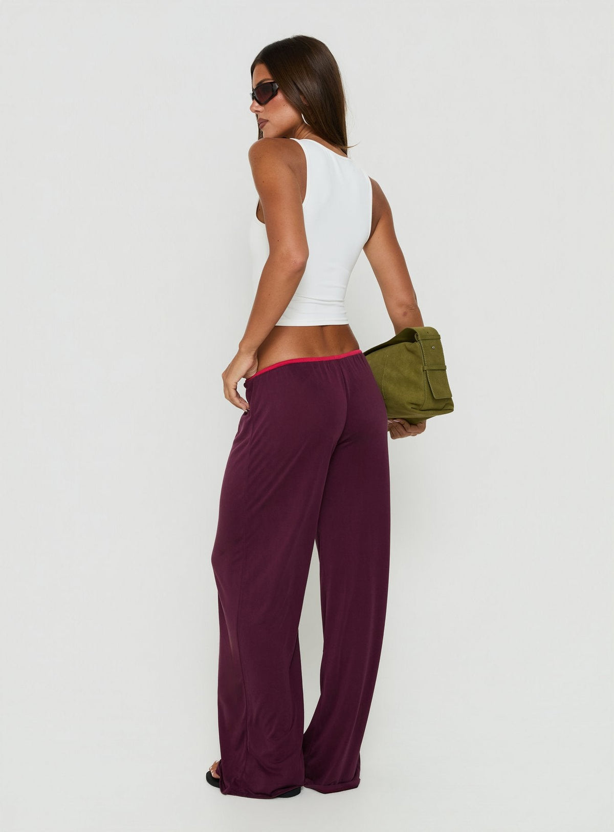 Jessika Ultra Low Trousers Red / Plum