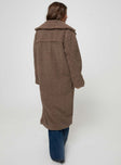 Teddy coat Lapel collar, button fastening at front, twin hip pockets