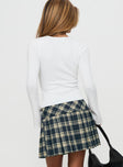 back view of model wearing Princess Polly Craving Long Sleeve Tie Detail Top Ivory Full Sleeves Crew Neck 