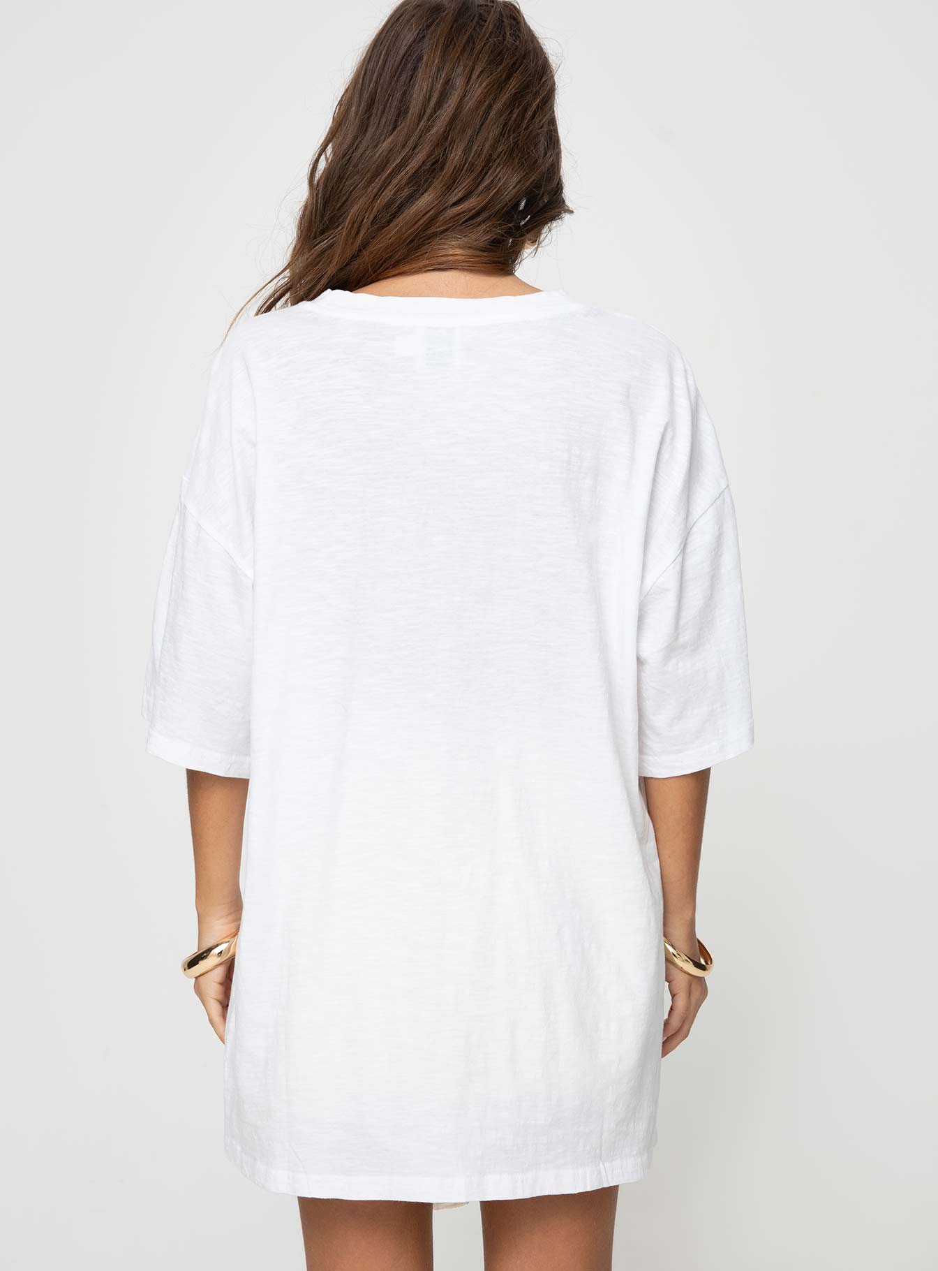 product Princess Polly Three Fourth Sleeves Crew Neck  Howdy Oversized Tee White Multi