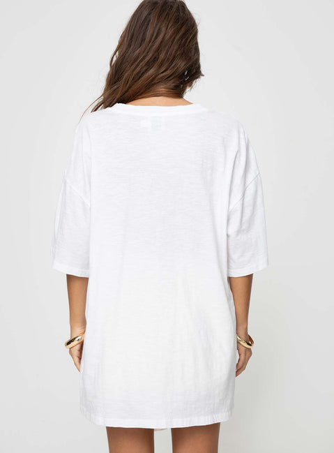 product Princess Polly Three Fourth Sleeves Crew Neck  Howdy Oversized Tee White Multi