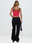 back view of model wearing Princess Polly Benicale Low Rise Cargo Pants Black Low Rise Pants 