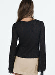 product Princess Polly Full Sleeves Scoop Neck  Nucci Lace Long Sleeve Top Black