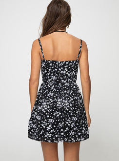 product Princess Polly Crew Neck  Mckilah Mini Dress Black Floral