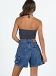 Lou Carpenter Denim Shorts Mid Wash Petite