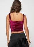Velvet crop top Gathered bust, stitched cups  Good stretch, fully lined 