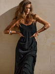 product Princess Polly Crew Neck  Milden Linen Blend Maxi Dress Black