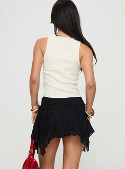 back view of model wearing Princess Polly Ayra Lace Mini Skirt Black Mini Skirts 