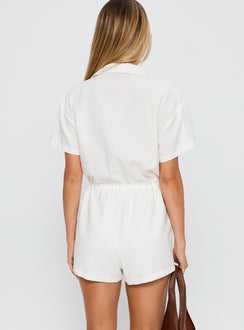 Palm Cove Playsuit White