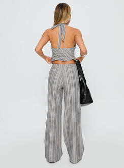 back view of model wearing Princess Polly Lunelle Pants Multi Stripe High Waisted Pants 