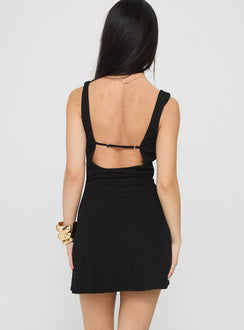 Killer Queen Cowl Mini Dress Black