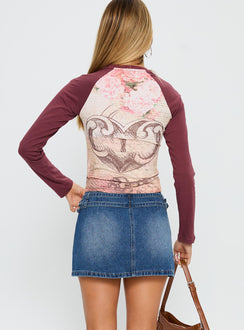 back view of model wearing Princess Polly Baccarat Belted Denim Mini Skirt Mid Blue Wash Mini Skirts 