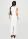 back view of model wearing Princess Polly Mocca Maxi Dress White Scoop Neck 