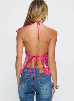 Sun Salutations Halter Top Pink