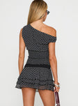 Ready To Party Frill Skort Black Polka