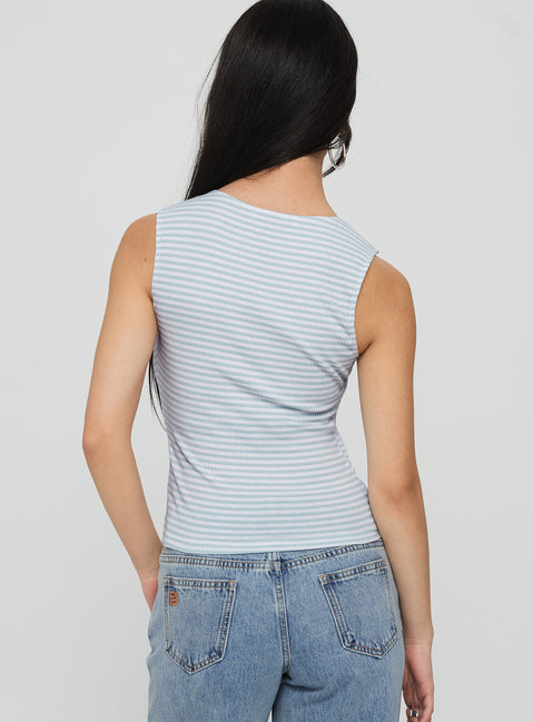 Dystran Top Blue / White Stripe