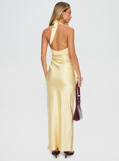 Good For You Halter Maxi Dress Lemon