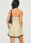 Gomiti Strapless Romper Beige / Black