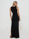 back view of model wearing Princess Polly Zaloma Cut Out Maxi Dress Black Plunger 