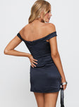 Rava Off The Shoulder Mini Dress Navy