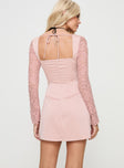 Princess Polly Sweetheart Neckline  Markwell Long Sleeve Mini Dress Pink