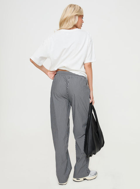 back view of model wearing Princess Polly Cobain Pants Onyx Stripe 
