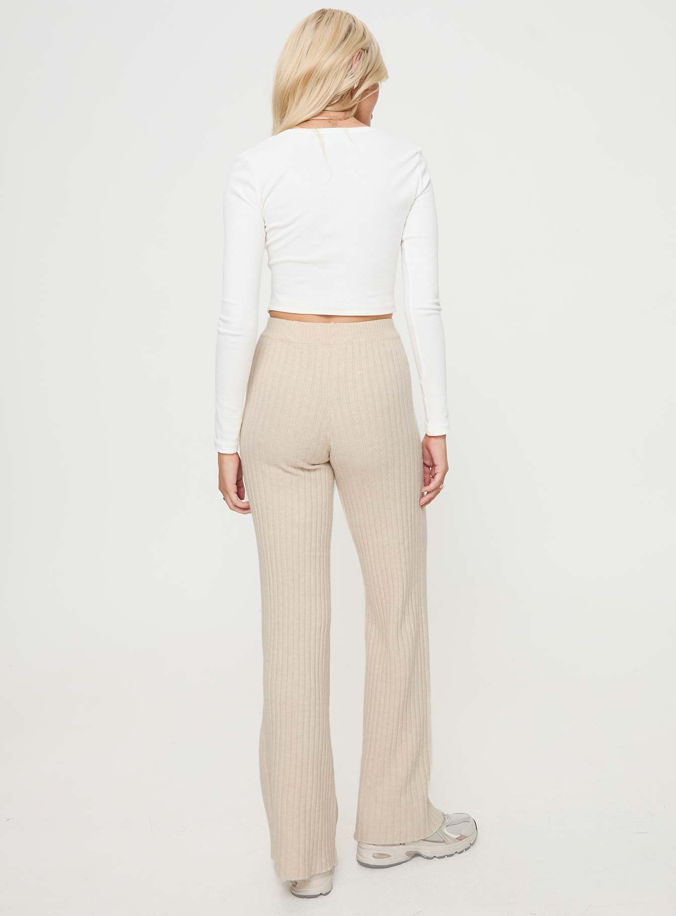 product Princess Polly High Waisted Pants  Montana Knit Pants Cream