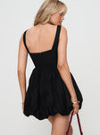 Alcott Bubble Hem Mini Dress Black