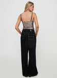 Naylor Wide Leg Jeans Mid Black