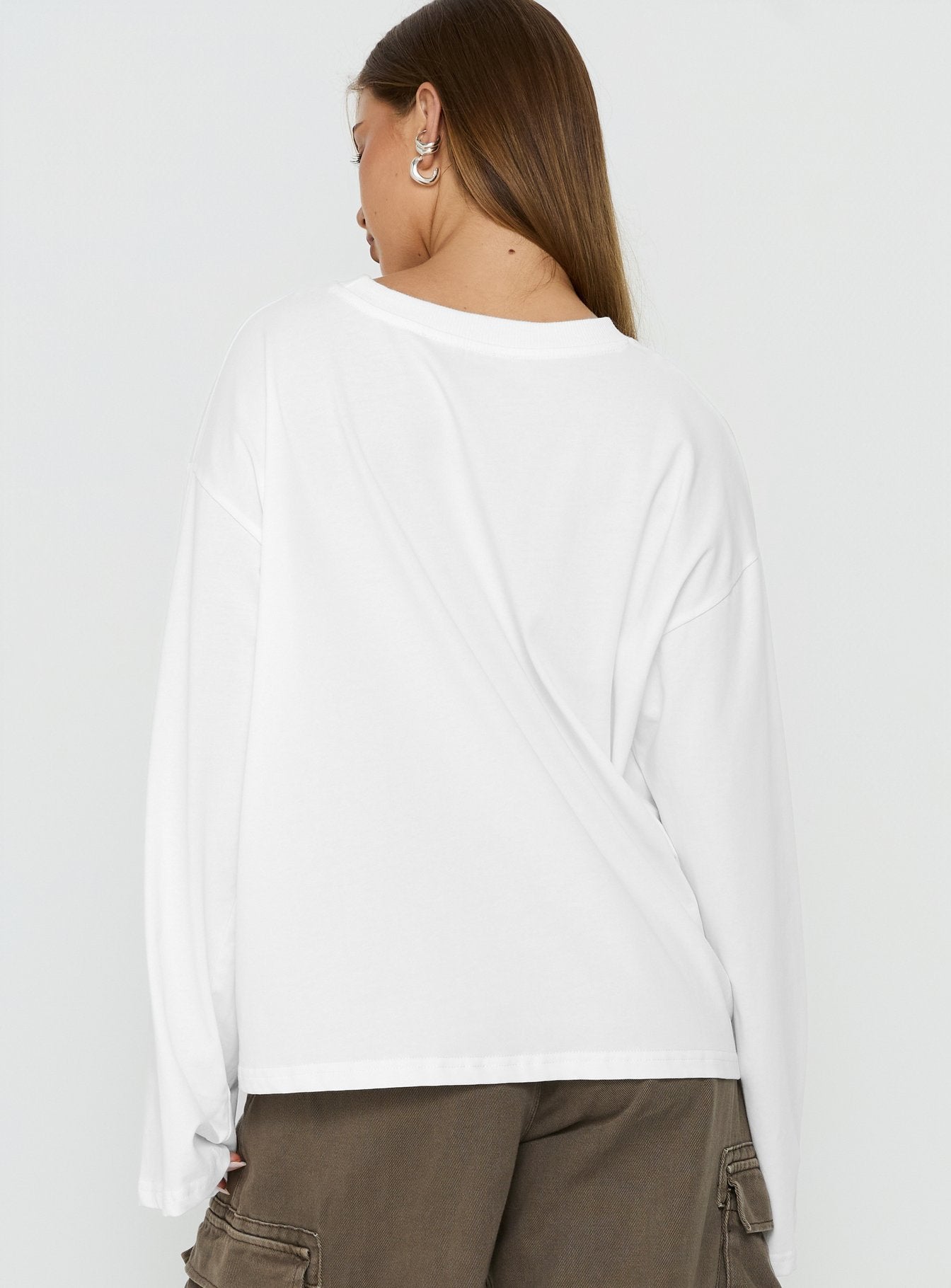 Settle Down Langarmshirt Weiß