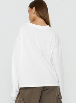 Settle Down Langarmshirt Weiß