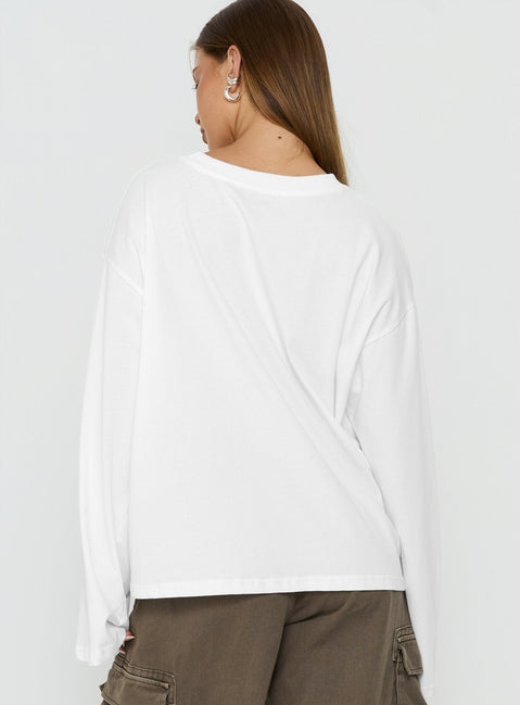 Settle Down Langarmshirt Weiß