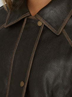 Jaxton Jacke aus Kunstleder, Braun