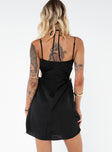 product Princess Polly Asymmetric Neckline  Hazel Cut Out Mini Dress Black Tall