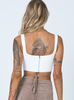 product Princess Polly Three Fourth Sleeves Cowl  Kaeshia Rib Bustier White Lower Impact