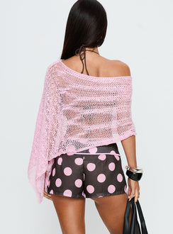 Yselle Micro Shorts Pink / Brown Polka Dot