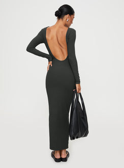 product Princess Polly Asymmetric Neckline  Begala Long Sleeve Maxi Dress Slate