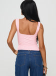 Top Princess Polly Lower Impact Fixed shoulder straps, v neckline, pinched detail at bust Good stretch, fully lined