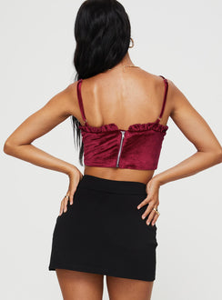 product Princess Polly Full Sleeves Sweetheart  Briddell Velvet Corset Top Red