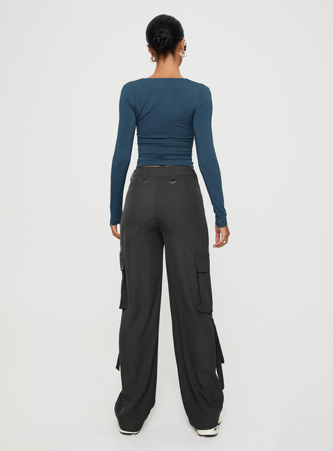 product Princess Polly  Matcha Silky Utility Cargo Pants Slate