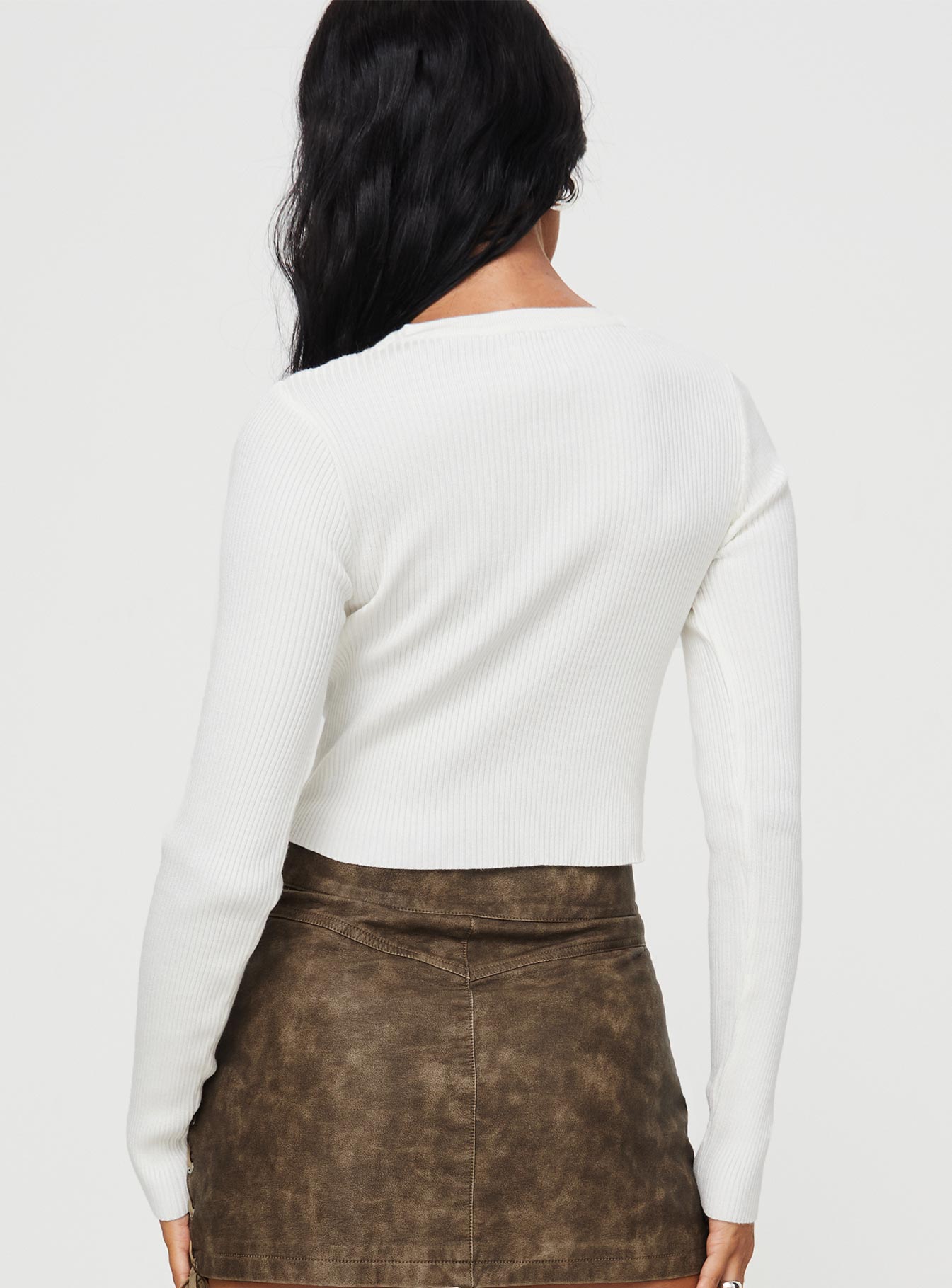 product Princess Polly Full Sleeves Boat Neck  Standen Long Sleeve Top White