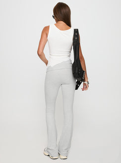 back view of model wearing Princess Polly Movement Yoga Pant Grey Marle Low Rise Pants 