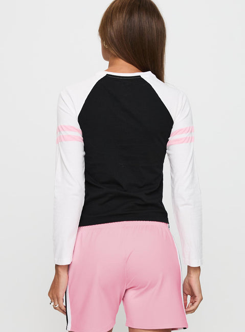 back view of model wearing Princess Polly Inter Miami Cf MLS Long Sleeve Black Full Sleeves Crew Neck 