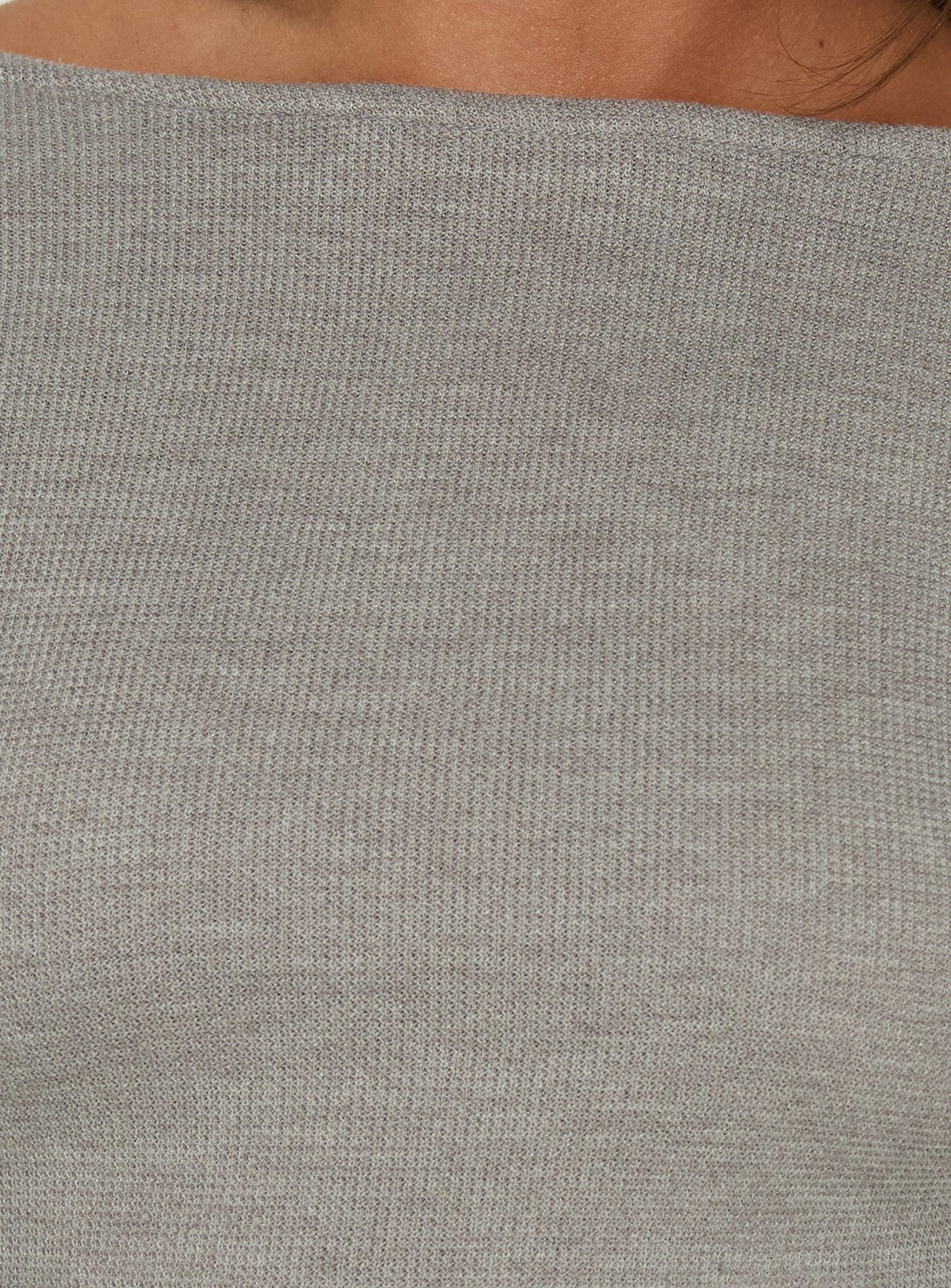 Winslett Low Back Long Sleeve Mini Dress Grey Marle